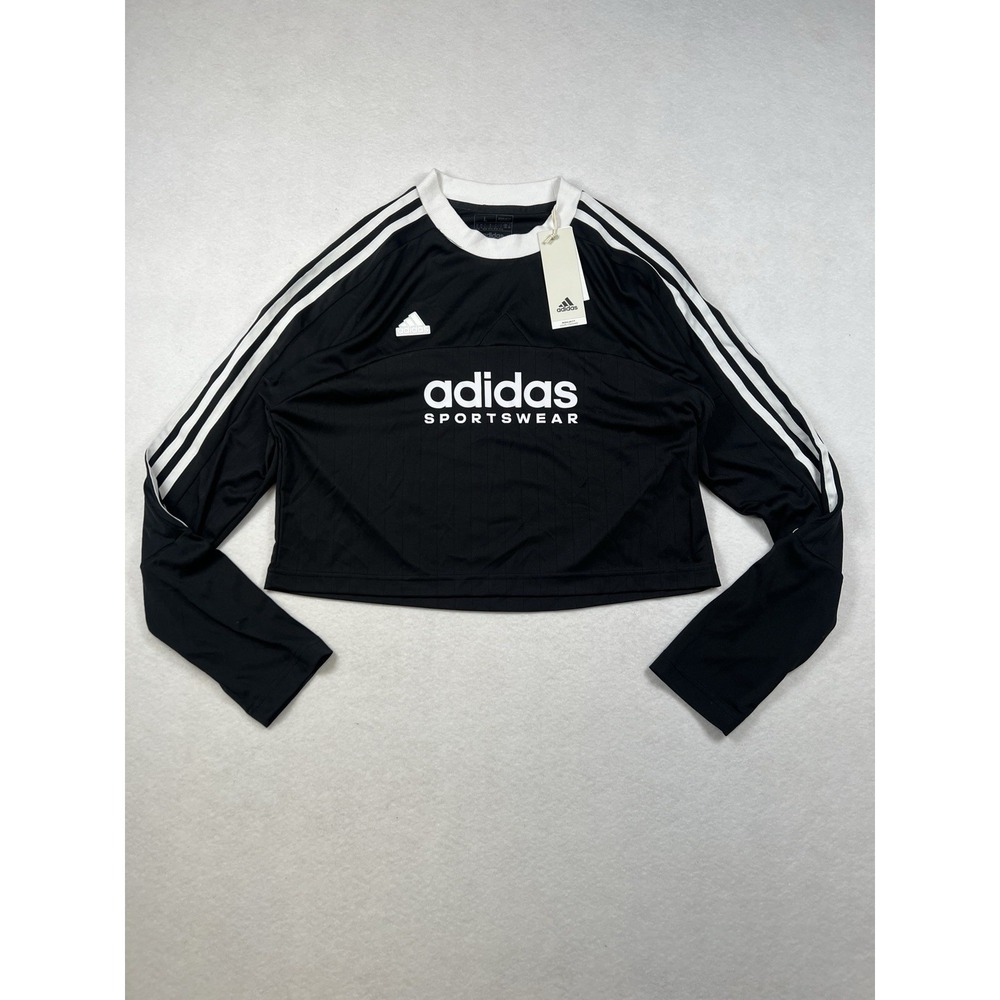 NWT Adidas Women's Tiro 3-Stripes Long Sleeve Tee Cropped Blokecore Spring L‎